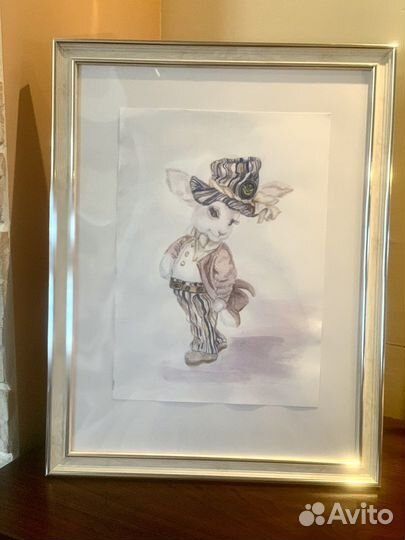 Картина акварель в рамке 1500