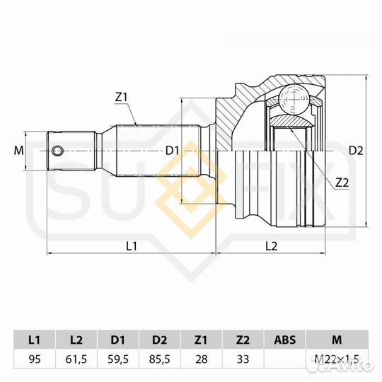 Sufix ST-1043 шрус наружный перед прав/лев
