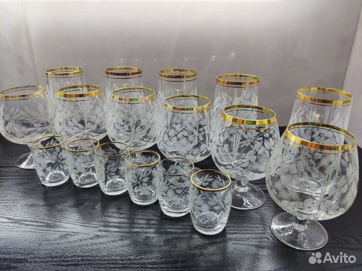 Набор бокалов Богемия (Bohemia) с позолотой