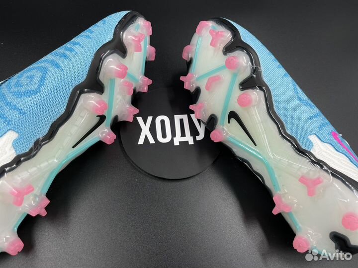 Бутсы детские Nike Phantom GX blue no socks 35-38