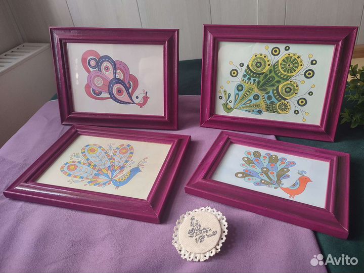 Павлины рисунки пейсли