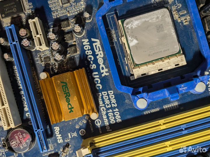 Материнская плата Asrock n68c-s UCC с процессором
