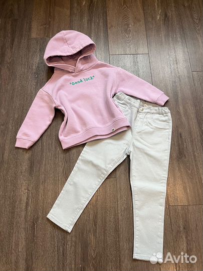 Новые джинсы H&M 104, худи/толстрвка Sela 2-4