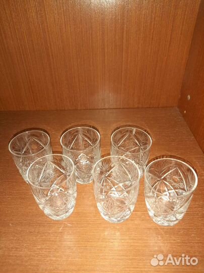 Хрустальные стопки 6 штук времен СССР