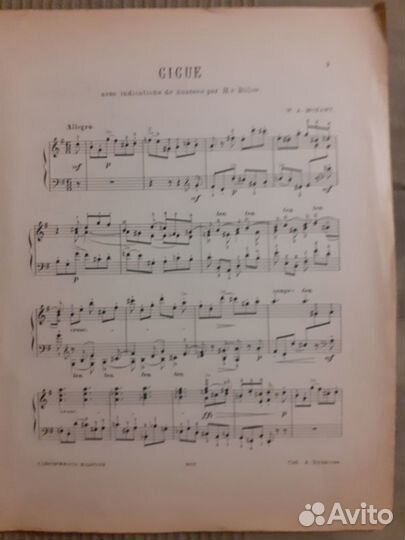 Ноты для фортепиано нач.-сер. хх в., Моцарт