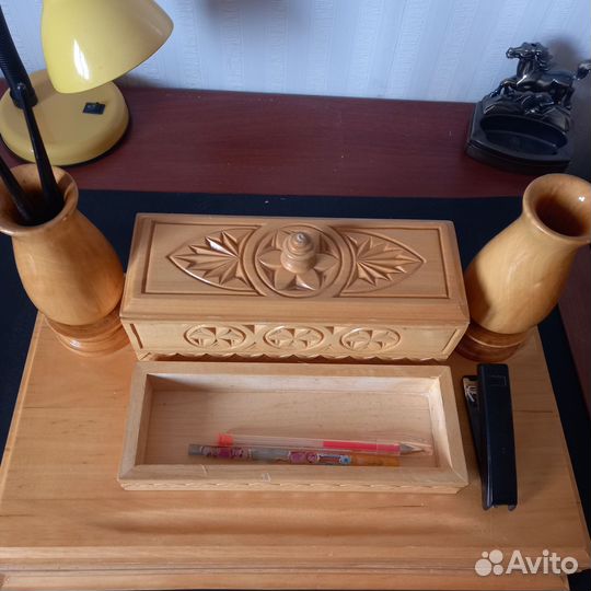 Деревянный набор для канцелярских принадлежностей