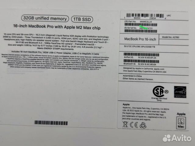 MacBook Pro 16 M2 Max 38/32/1 Grey (silver) объявление продам