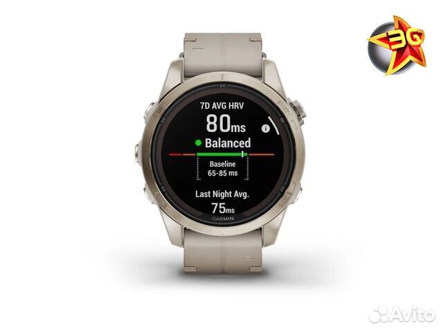 Часы Garmin Fenix 7S Pro Sapphire Solar Soft Gold Limestone Leather