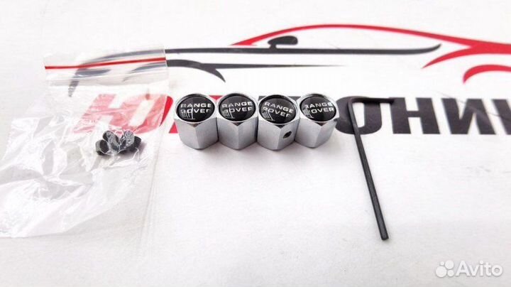 Колпачки на ниппель Range Rover хромированные с анти кражей
