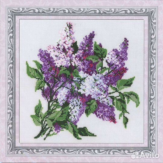Картина вышивка сирень