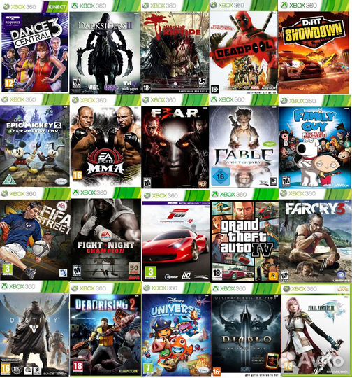 Xbox 360 Редкие игры LT3.0/2.0/1.9 (буквы D,E,F,G)