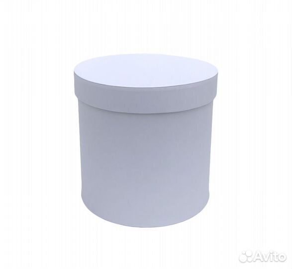 Подарочная круглая коробка 16х16 см Белая