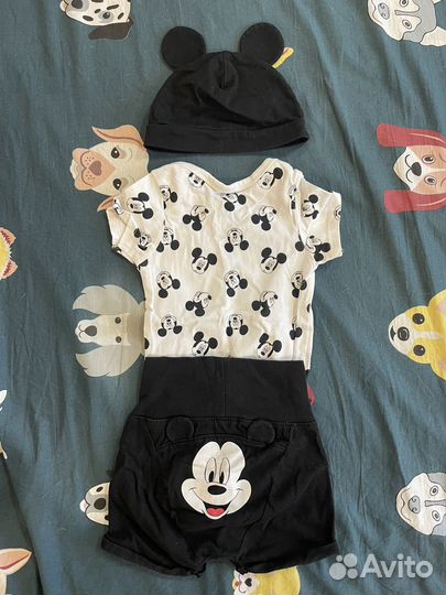 Костюм детский боди шорты микки маус 74 размер h&m