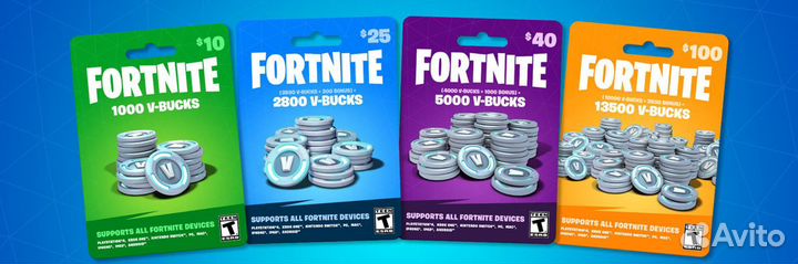 Fortnite 1000 - 2800 - 5000 - 13500 V-bucks epic
