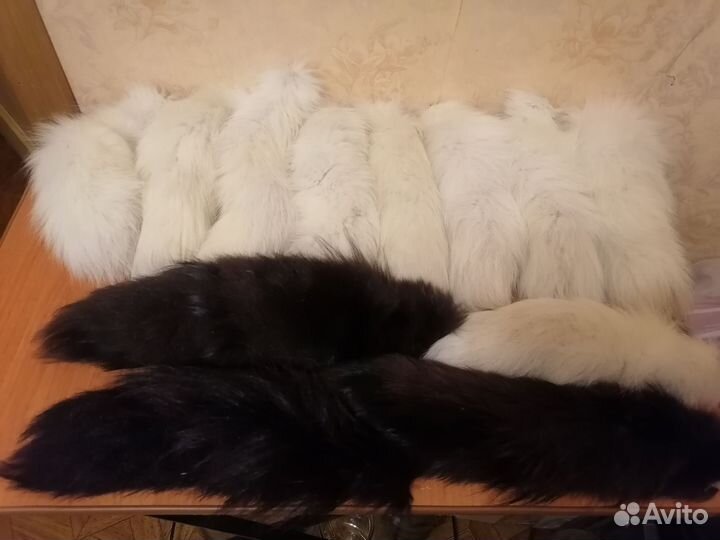 Мех песца,хвосты песца белые,коричневые
