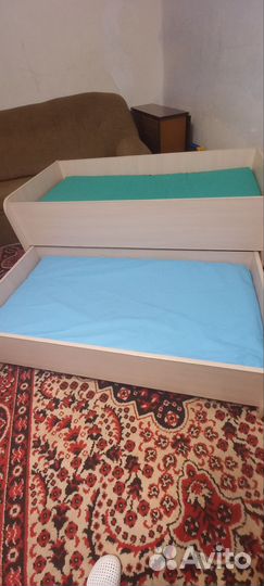 Детская двухярусная выдвижная кровать