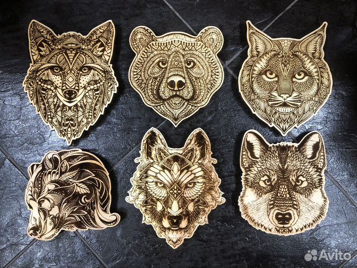 Набор подставок под горячее из дерева (6шт.)