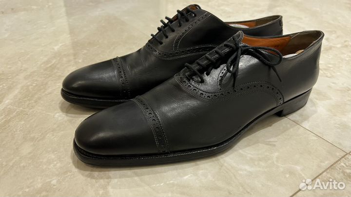 Santoni туфли мужские оригинал черные