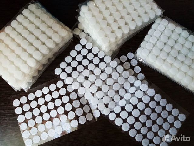 Самоклеющиеся липучки круглые 100 шт