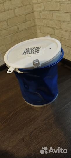 Ведро складное силиконовое крышка жесткое