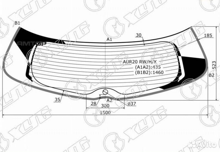 XYG AUR20 RW/H/X Стекло заднее с обогревом toyota