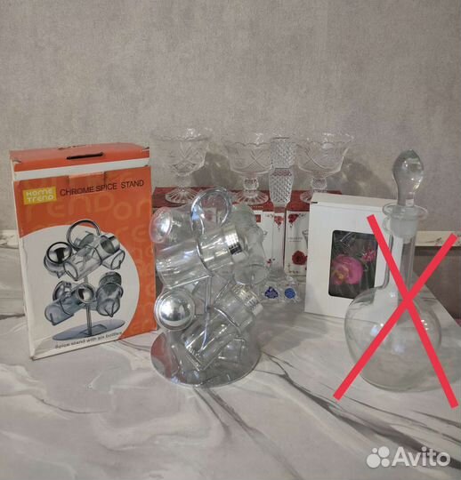 Креманки, подсвечники, держатель для специй