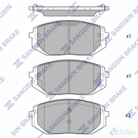 Sangsin brake SP4479 колодки тормозные передние SP4479