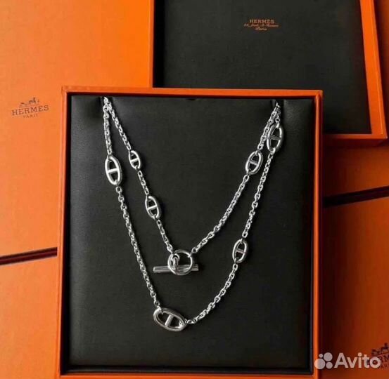 Hermes длинная цепь на шею