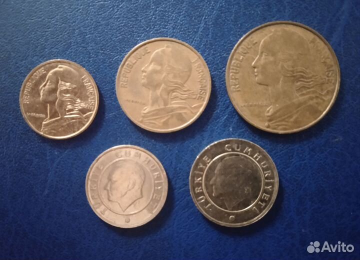 Монеты Польши,Франции,Турции(наборы)