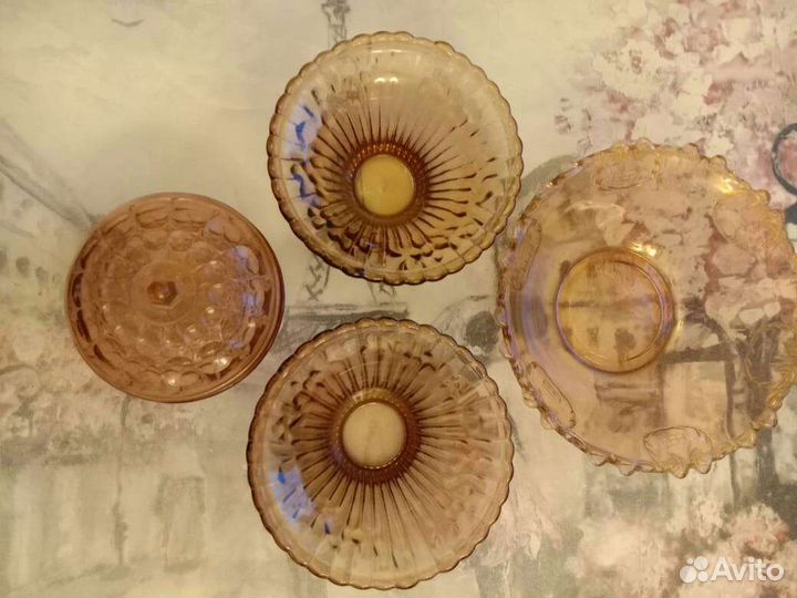 Вазочки, конфетницы цветное стекло СССР