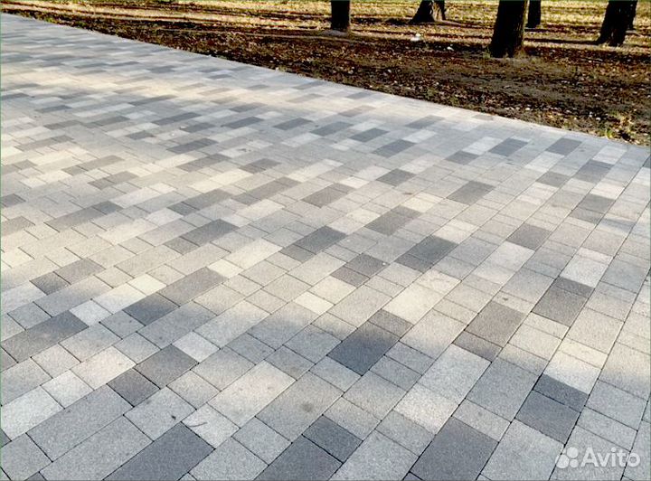Тротуарная плитка старый город Гранит Белый