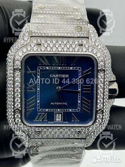 Часы Cartier Santos 40mm Diamond Blue