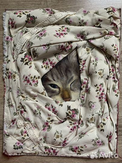 Картина маслом кот интерьреная картина