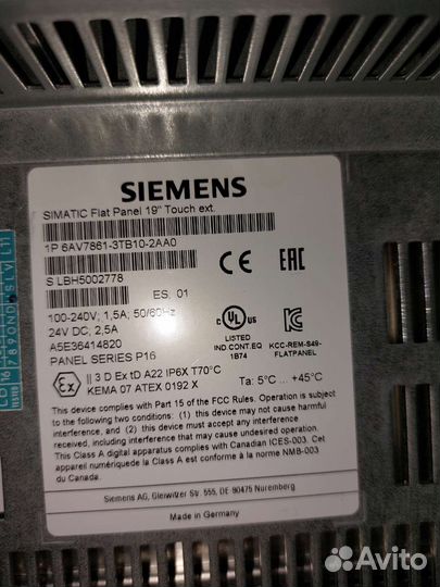 Панель оператора Siemens Flat Panel 19