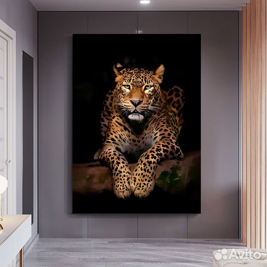 Большая картина маслом леопард