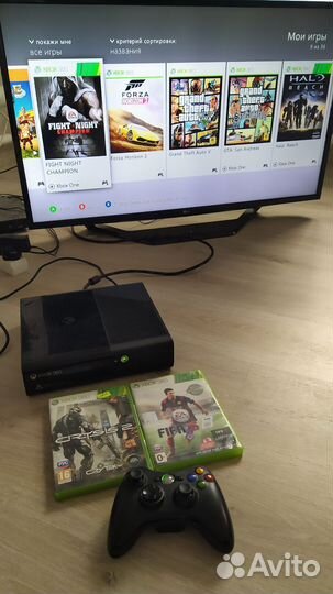 Xbox 360е+джойстик беспроводной