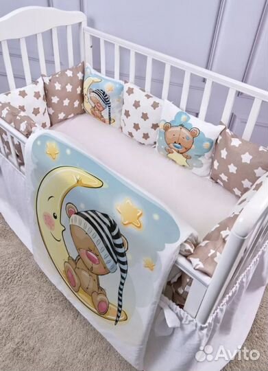 Бортики на детскую кроватку с одеялком