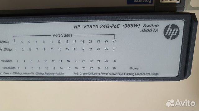 Коммутатор PoE HP JE007A V1910-24G купить в Москве | Электроника | Авито