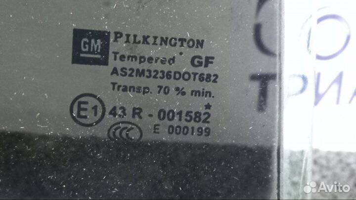 Стекло двери форточка заднее правое Opel Zafira B