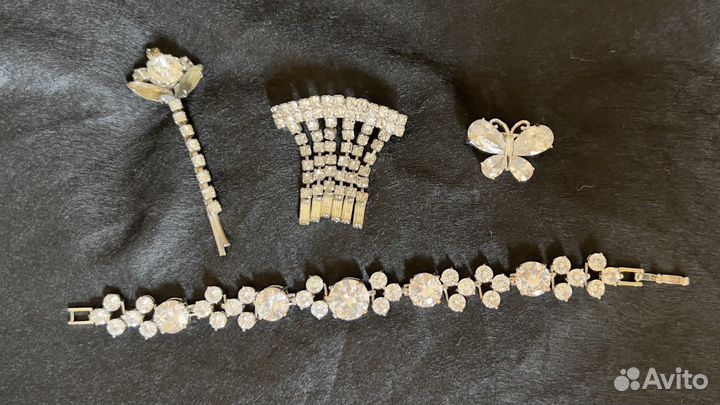 Брошь браслет и заколка винтажная чехия СССР