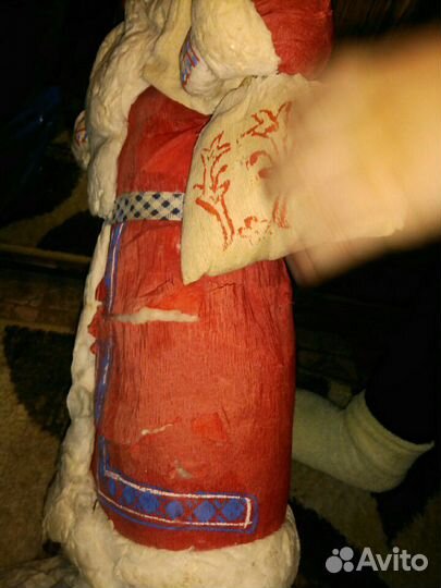 Дед Мороз СССР ватный есть дефекты по бумаги