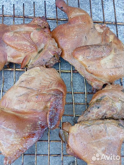 Грудинка, курица и рыба горячего копчения