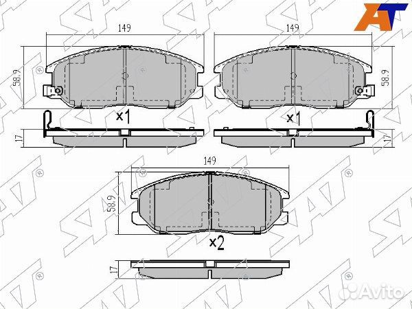 Колодки тормозные Передние ssangyong rexton