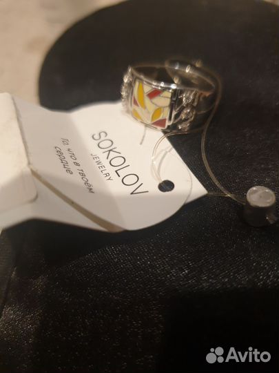 Кольцо серебро р.17