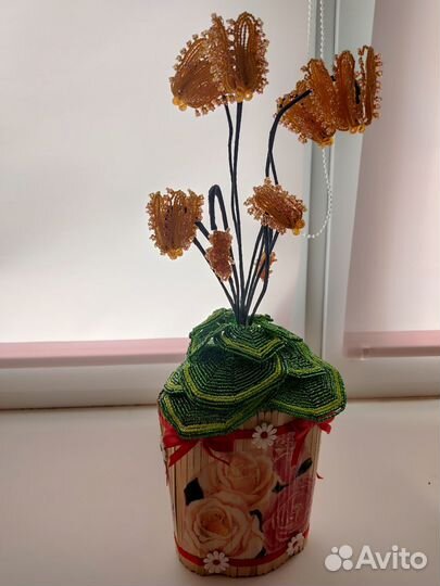 Цикламен из бисера