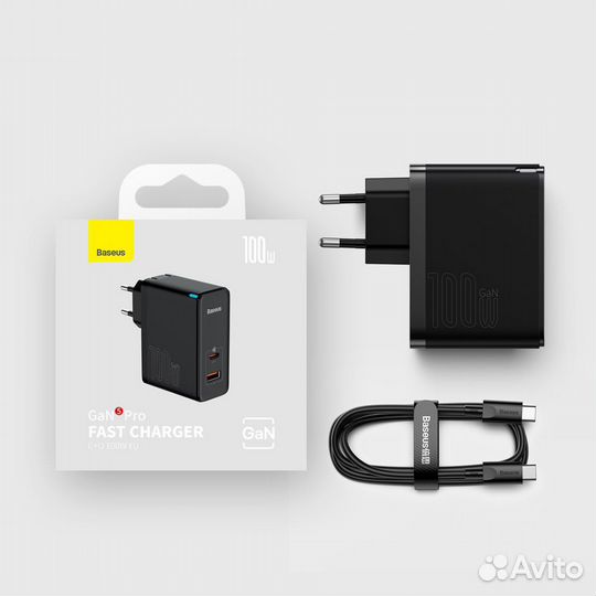 Сзу 100W Baseus Charger C+U + Кабель Type-C 1m