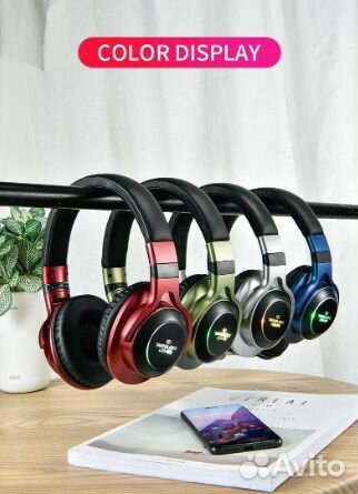 Светодиодные беспроводные Bluetooth наушники (нов)