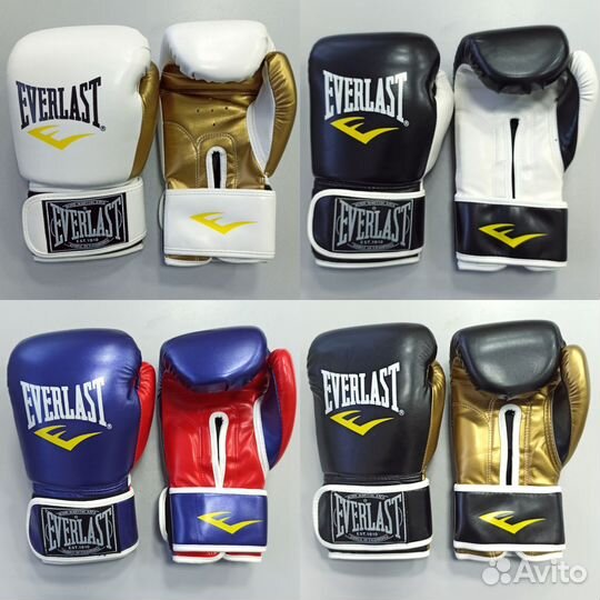Боксерские перчатки Everlast 6 8 10 12 14 унций