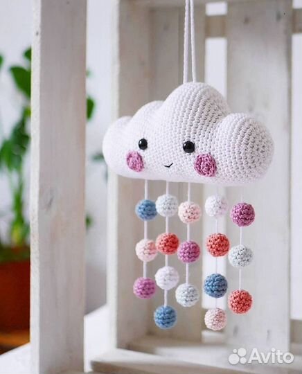 Облачко - подвеска в детскую кроватку или коляску