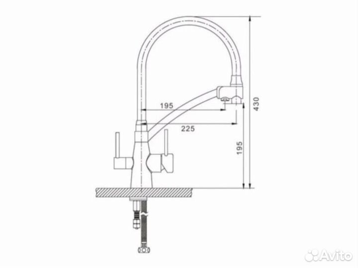 Кран смеситель для кухни новый гибкий